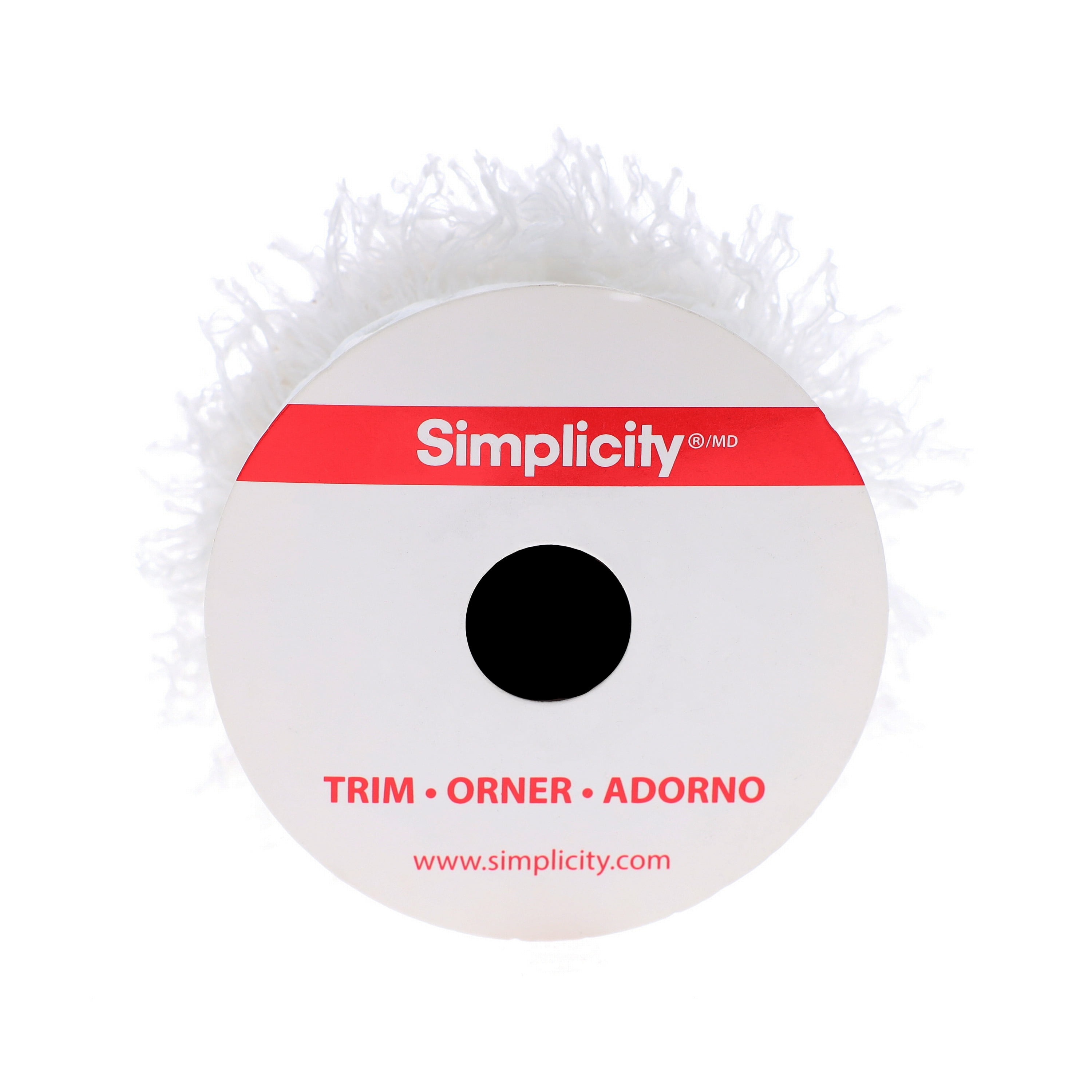 Simplicity Trim, White 1 3/4 inch Band with Fray Edge Trim Great for Apparel, Home Decorating, and Crafts, 2 Yards, 1 Each