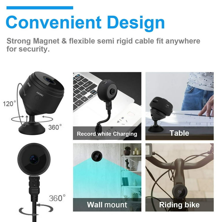  1080P Magnetic Spy Camera Hidden Camera, WiFi for Home Office  Security,with Motion Detection Night Vision - Car Cameras Surveillance :  Electronics