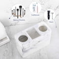 thumbnail image 3 of Electric Toothbrush Holder, 3 Slots Large Marble Toothbrush Toothpaste Stand, Resin Storage for Bathroom Accessories Vanity Counter Sink Organizer Caddy Marble Style- Ink White, 3 of 3