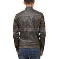 thumbnail image 2 of Men’s Distress Black Vintage Café Racer Genuine Leather Jacket, 2 of 6