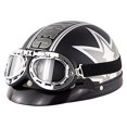 thumbnail image 1 of Casco retro de la cara abierta de la motocicleta de Belita Amy con las gafas y la protección del cuello Afortunado Sencillez, 1 of 2