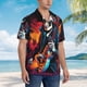 thumbnail image 3 of Balery Rock Skull Singer Camisas hawaianas de manga corta para hombre, camisas playeras de corte holgado, camisas de vacaciones con botones,Medium, 3 of 7