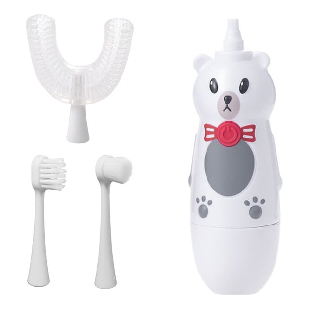 Soidarity Cepillos de dientes eléctricos inteligentes en forma de U para niños, cepillos de dientes de silicona resistentes al calor, cuidado de los oídos