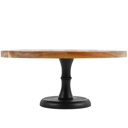 

7.9 Acacia Wood Revolving Cake Stand with 2 Icing Spatulas Rotating Cake Turntable Wooden Rotating Display Stand for Cake for Dessert Table - Cupcake Stand at Parties Weddings Restaurants