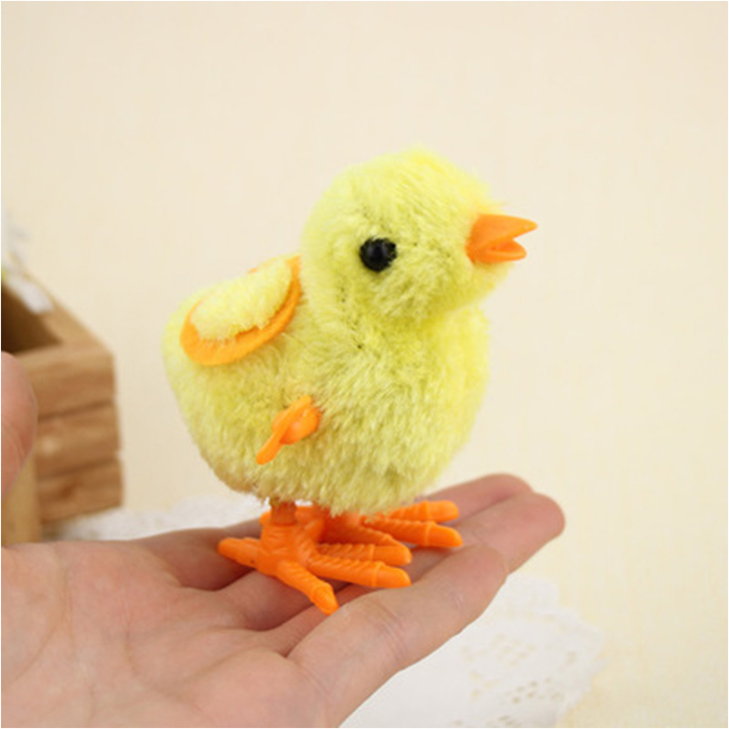 Hopping Chicks Yellow Wind Up Plush Baby Yellow Chicken Party Favors