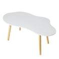thumbnail image 3 of Small Cloud Coffee Table, Mid Century White Modern Coffee Table for Living Room Center Minimalist Display Coffee Table Tea Table White, 3 of 8