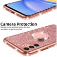 thumbnail image 3 of nancheng Shockproof Cell Phone Case for Samsung Galaxy A15 5G with Heart Ring Stand, Rose Butterfly, 3 of 5