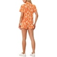 thumbnail image 3 of Women Hawaiian Sets 2 Pieces Floral Button Down Shirt and Shorts Tropical Vacation Beach Casual Outfits 2026 S Orange Yellow, 3 of 6