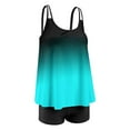 thumbnail image 4 of Plus Size Tankini Swimsuits for Women Two Piece Bathing Suits Tummy Control Long Torso Tank Tops with Boyshorts, 4 of 7