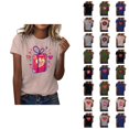 thumbnail image 1 of T-shirts de la Saint-Valentin pour Femmes 2026 à la Mode Manches Courtes Col Rond avec Cœur Graphique, 1 of 4