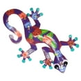 thumbnail image 3 of Tropical Hibiscus Purple Gecko Lizard Haitian Metal Art Medium, 3 of 3