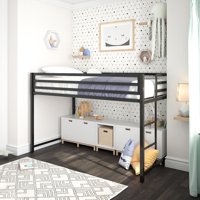 DHP Miles Metal Junior Twin Loft Bed, Black