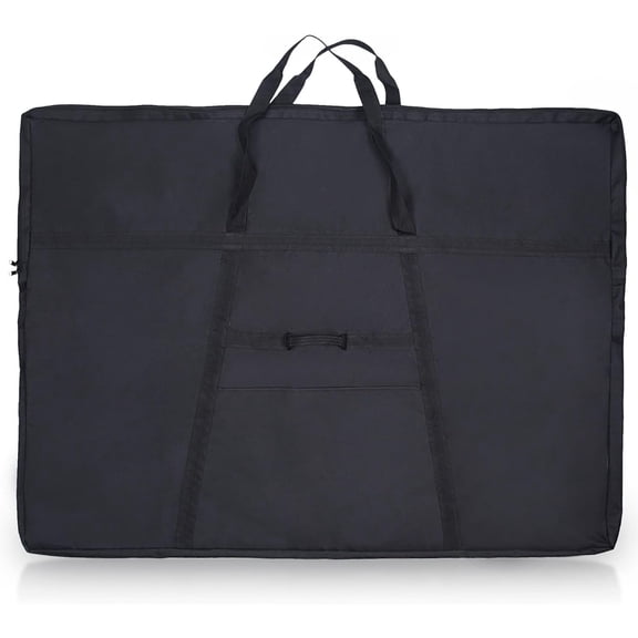 Extra Large Dacron Waterproof Light Weight Art Portfolio Tote Bag, 37'' x 49'' for 36'' x 48'' Black Carrying Storage Case For Poster, Sketching, and Drawing