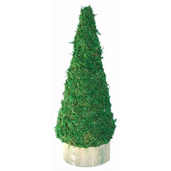 Christmas Tree Cone Green Moss Topiary Form - Large
