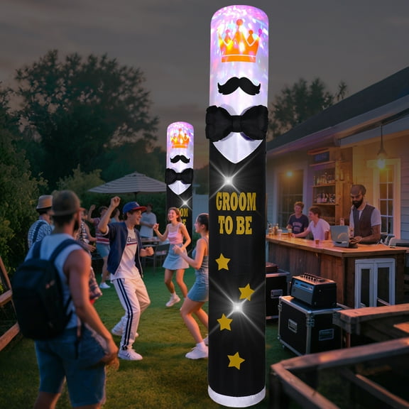 10FT Festival Inflatable Decoration, Black Bachelor Party Inflatable Pillar