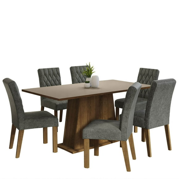 Juego de Comedor Mesa Tablero de Madera con 6 Sillas MADESA Britney