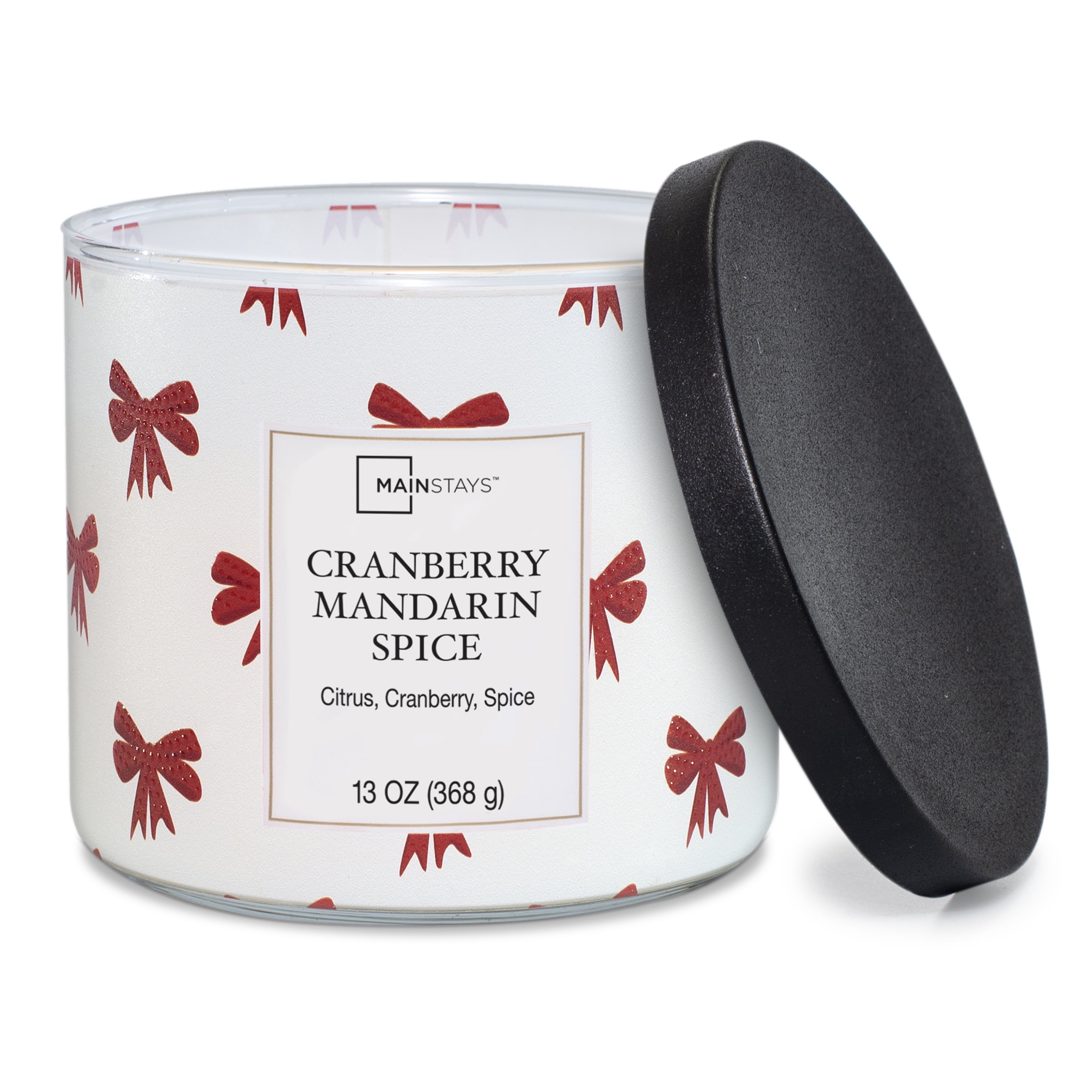 Mainstays Cranberry Mandarin Spice Scent 3-Wick Wrap Candle, 13 oz.