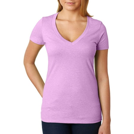 Lilac Ice Apparel - Next Level Womens Rib Knit Shrinkage T-Shirt, Lilac, Medium, Style, NL6640