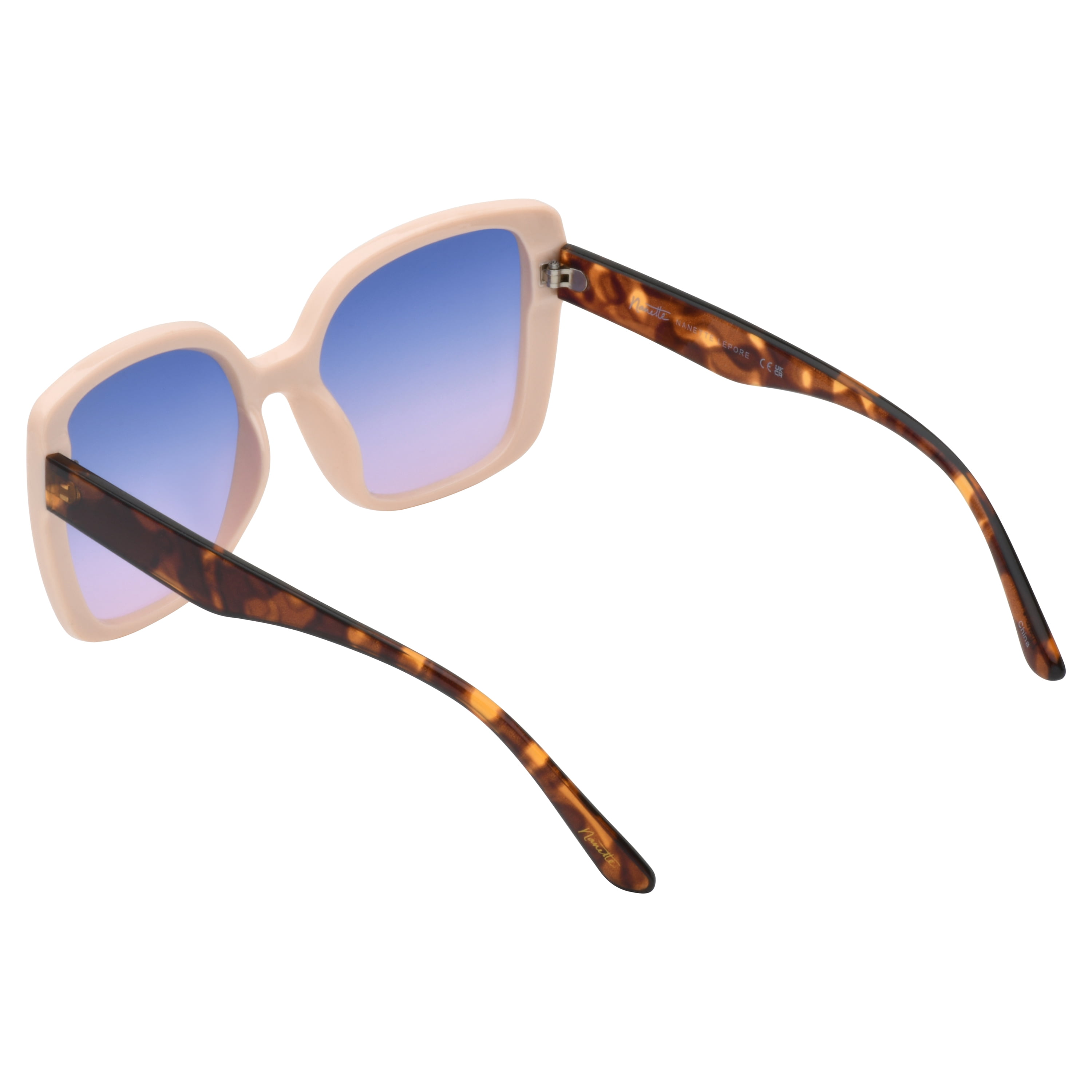 Nanette Lepore Women's NN395 Retro Cat Eye UV400 Protective Square Fashion Sunglasses, 62mm
