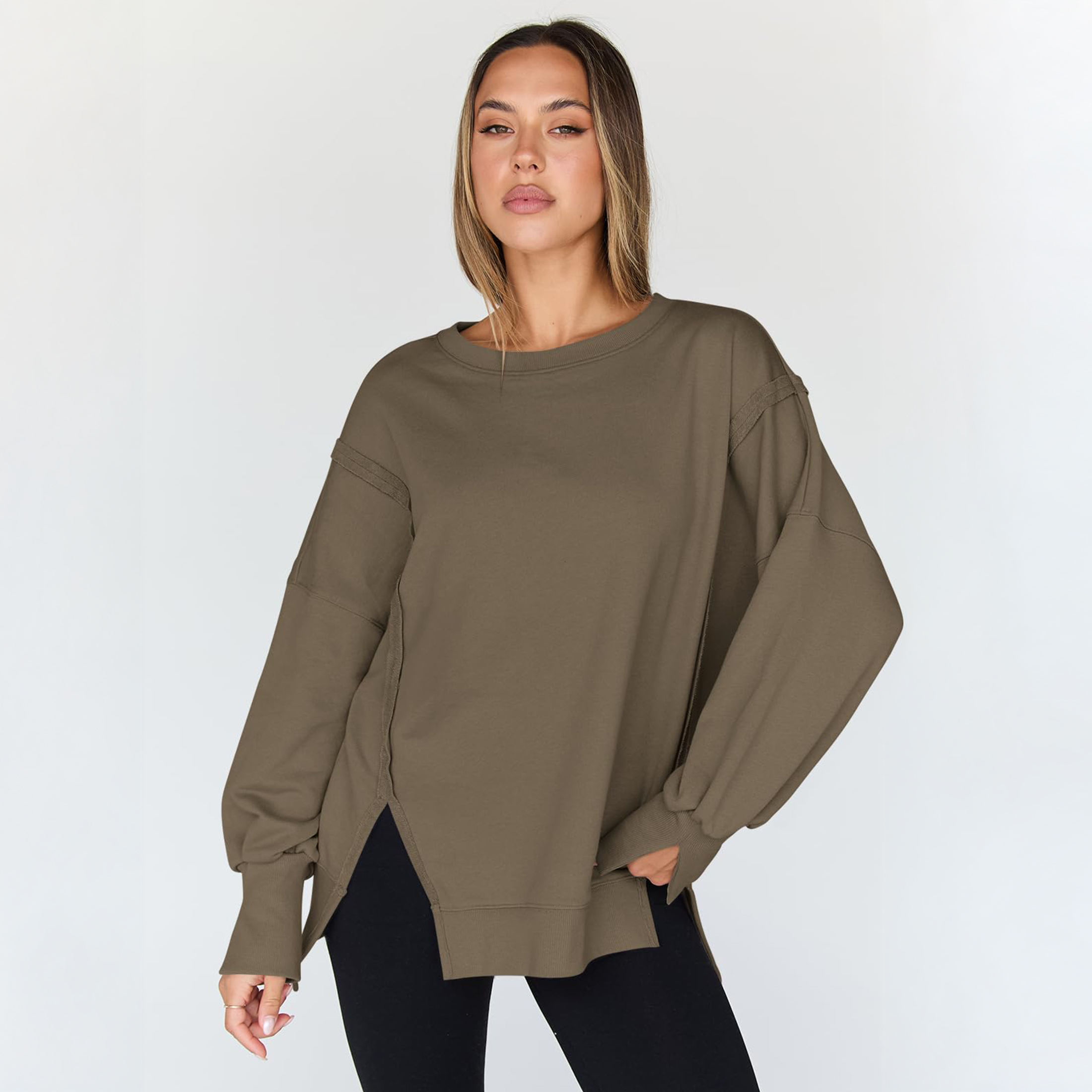 SUNBS Women's Oversized Crewneck Sweatshirt photo 6