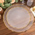 thumbnail image 4 of Efavormart 10 Pack Clear Sunflower Plastic Dessert Appetizer Plates with Gold Scalloped Rim, Round Disposable Salad Plates - 7", 4 of 11