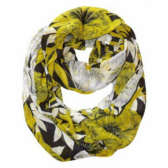 Peach Couture Retro Colorful Faded Hawaiian Hibiscus Flower Infinity Loop Scarf