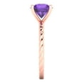 thumbnail image 3 of 2 ct Round Cut Natural Amethyst Solitaire Engagement Ring for Women in 18K Rose Gold, 3 of 5