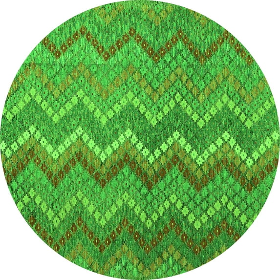 Ahgly Company Indoor Round Southwestern Green Country Area Rugs, 3' Round