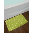 thumbnail image 2 of Anime Bath Mat, Kids Toy Rabbits Pattern on a Green Background with Doodle Carrots, Non-Slip Plush Mat Bathroom Kitchen Laundry Room Decor, 29.5 X 17.5 Inches, Apple Green Yellow and White, Ambesonne, 2 of 2