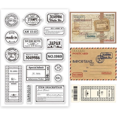 Vintage Number Stamps for Card Making Scrapbooking Labels and Air Tickets - Silicone Clear Reusable