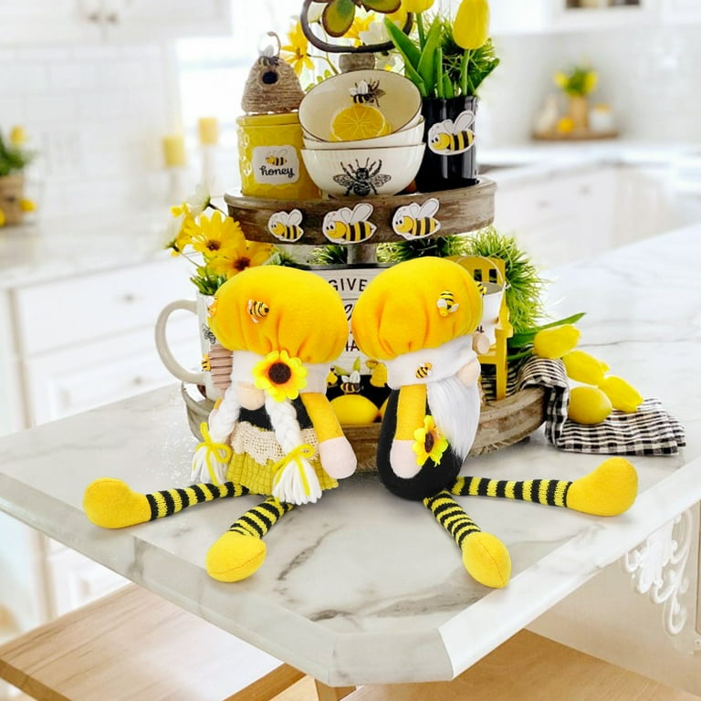 Sunflower Bee Gnome Plush Decor - Faceless Doll For Home Spring Summer Decorations