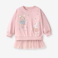 thumbnail image 5 of yboeqw Toddler Little Girl 2Pcs Outfit Set Cartoon Embroidery Long‑Sleeve Sweatshirt with Tulle Skirt Hem and Leggings Cute Princess Fall Casual Clothing,Size 2-3 Years, 5 of 9