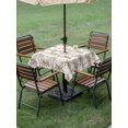 thumbnail image 4 of Outdoor Tablecloth with Umbrella Hole for Patio/Picnic/Party/Camping, Light Brown Palm Tree Waterproof Table Cloth Square Cover Washable, Summer Tropical Tree Coastal Beach (60"x 60"), 4 of 9
