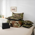 thumbnail image 6 of Manfei Abstract Camouflage Twin Bedding Sets 7pcs, Green Brown Camo Bedding Comforter Set, Military Patriotic Theme Sheet Sets, Super Cozy Room Decor, 6 of 8