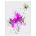 thumbnail image 2 of Purple Flower Sketch with Stem - Large Floral Canvas Artwork, 2 of 3