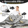thumbnail image 3 of Black and Gold Marble Pattern Teens Toddler Nap Mat with Pillow, Sleeping Mat Bag for Preschool Daycare 59"x22", 3 of 6