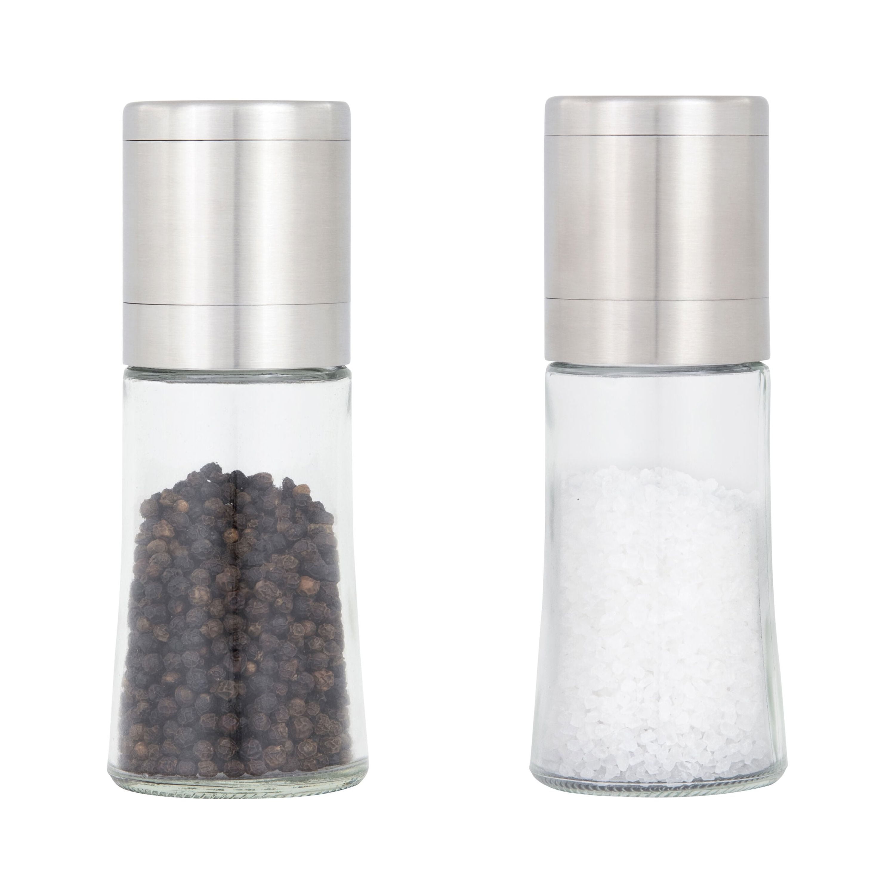 (4 pack) Kamenstein Elite Prefilled Salt and Pepper Grinder Set with Adjustable Grinder