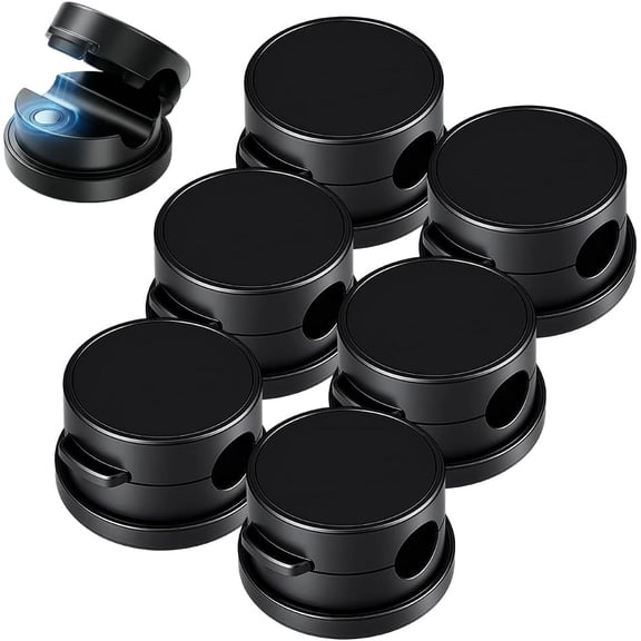 Magnetic Cable Clips, 360° Rotatable Magnetic Clips, Under Desk Cable Management, Strong Adhesive Cord Organizer for Desk, Phone, Wire Cord Holder Keeper for Home, Car, Office Accessories (Black 24PC