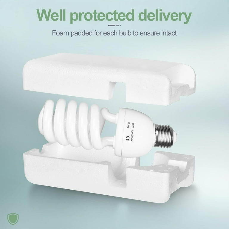 EMART 2-Pack 45W Full Spectrum CFL Daylight Bulbs (5500K) – for