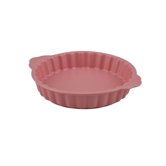 360ML Double Ear Creative Circular Ceramic Baking Plate for Baking and Roasting Steak Plate Double Ear