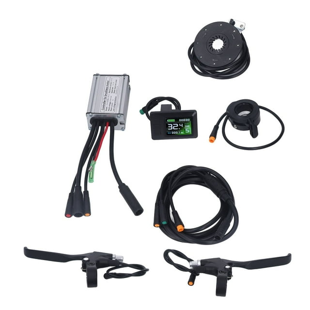 Electric Bike Controller Kit,Waterproof 15A Controller Brake LCD7C Panel Bike Thumb Throttle Kit Bicycle Accessories For 250W Motor