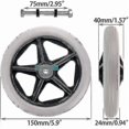 thumbnail image 3 of 2pcs 6 Inch Wheelchair Replacement Rubber Wheel Wheels Rollator Non-slip Replacement Casters Casters Wheels Wheelchair Replacem-hy -HK607, 3 of 5