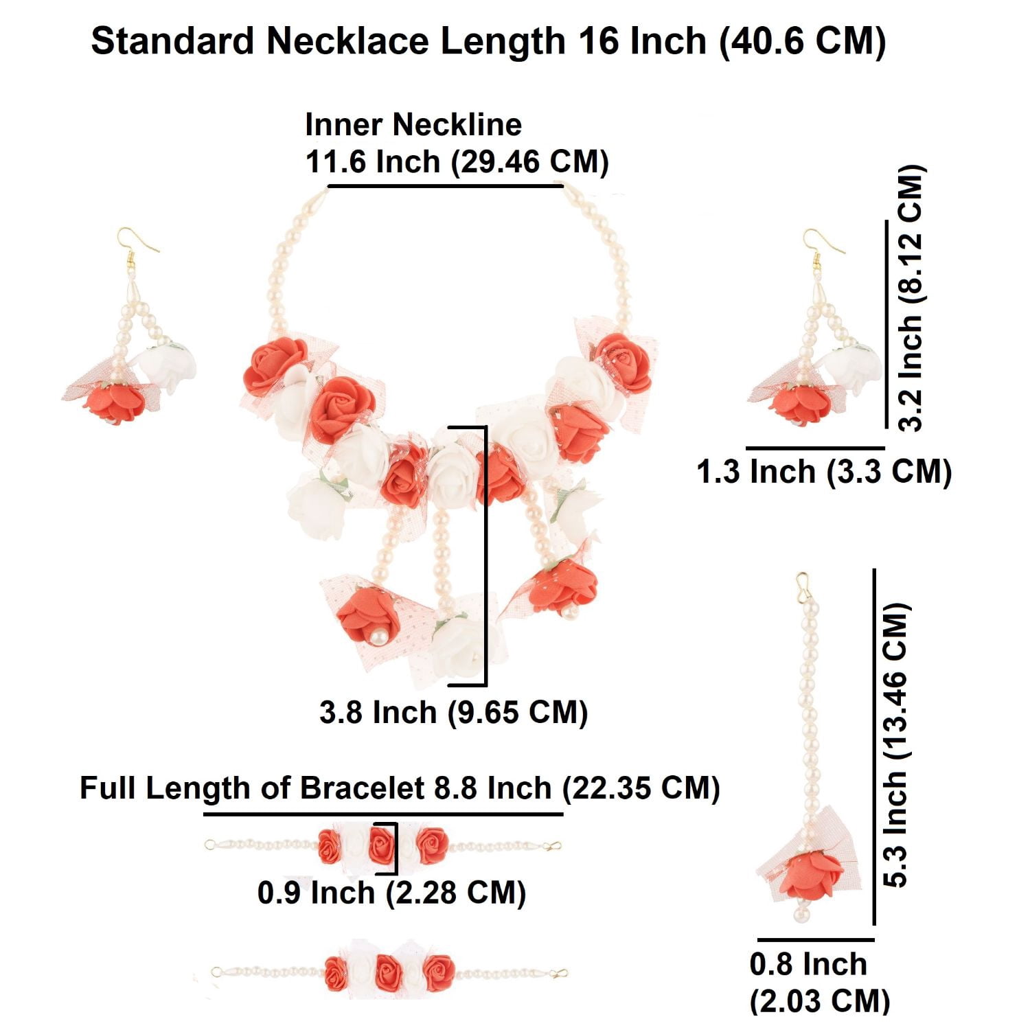 Indian Bridal Jewelry Set For Women - Gota Patti Choker, Earrings, Maang Tikka, Bracelet & Waistbelt - Wedding, Haldi, Mehendi - View #8