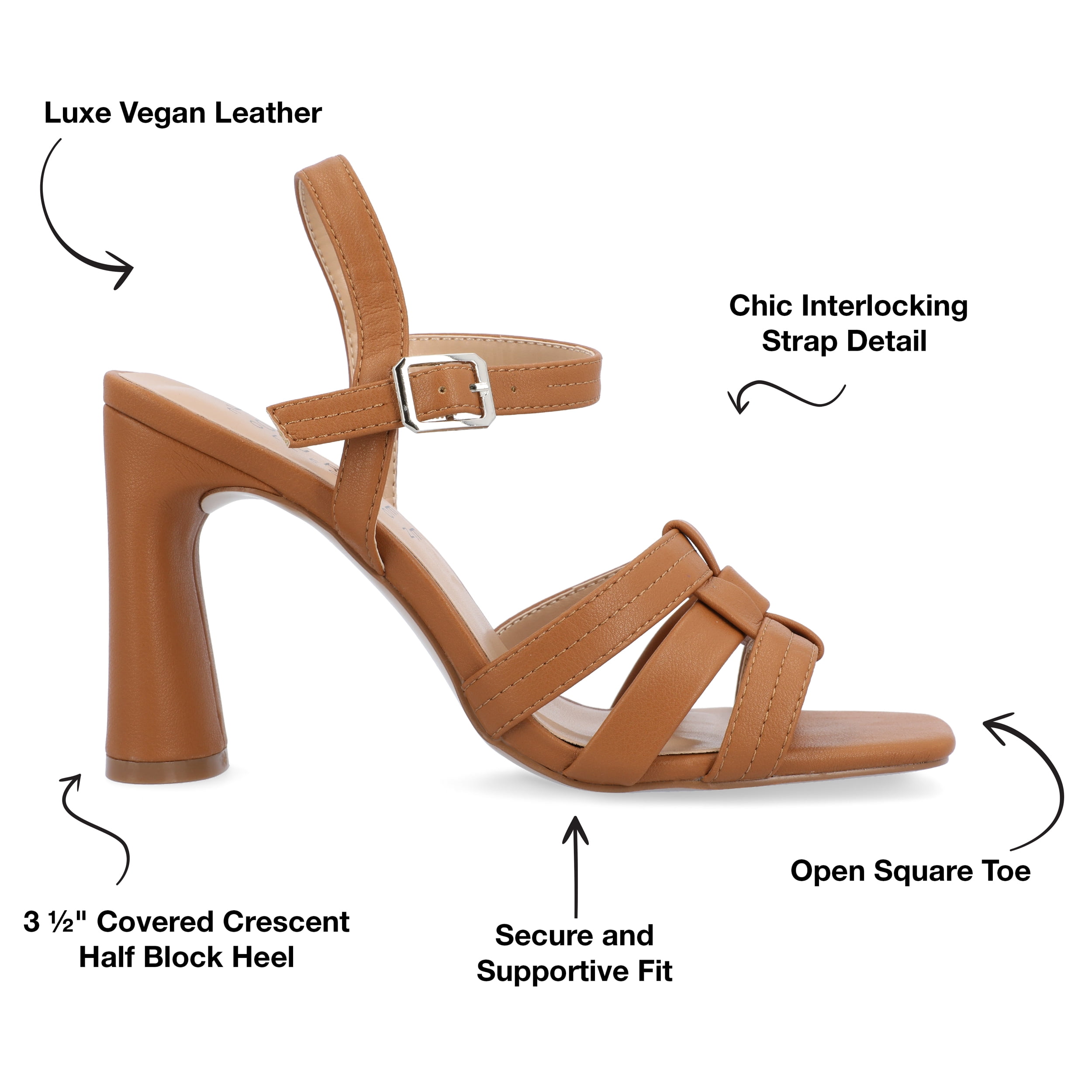 Journee Collection Womens Gibssen Ankle Strap Covered Block Heel Sandals