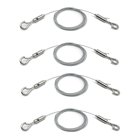 4 Pack Adjustable Picture Hanging Wire Heavy Duty Supports 50 Lbs Hanging Hardware, 2M x 1.5mm Stainless Steel Wire Rope