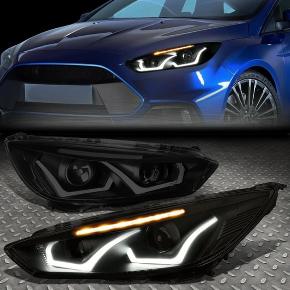 Nuvision for 15-18 Ford Focus Tinted/Clear LED DRL Projector Headlight Head Lamps