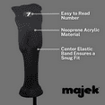 thumbnail image 3 of Majek All Hybrid Head Cover Golf Club Black Sleek Tight Fit Headcover Set 7-PW Acrylic Head Covers 7 8 9 PW Easy to See Large White Embroidered Numbers, 3 of 6