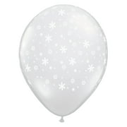 Qualatex Winter Holiday Snowflakes Around 11" Latex Balloons, Clear, 6 CT