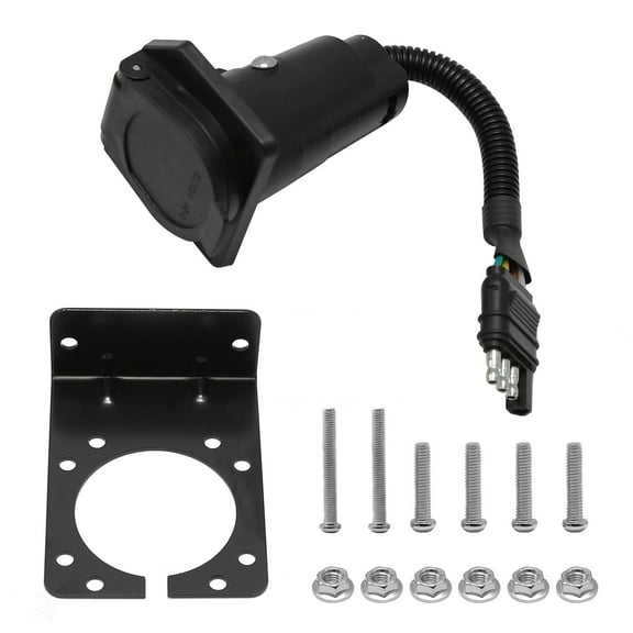 Anxingo 4 Pin to 7 Pin Adapter Trailer Light Adapter 4-Way Flat Truck to 7-Way Blade Trailer Light Adapter Reverse Plug Connector for RV, Truck, Car Towing Solutions