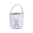 thumbnail image 1 of Moyic Bolsa de conejito de gran capacidad, resistente al desgaste, cesta de Pascua, cubos de vacaciones, decoraciones, bolsas con asa de cubo Almacenamiento y organización del hogar Raya Púrpura, 1 of 6